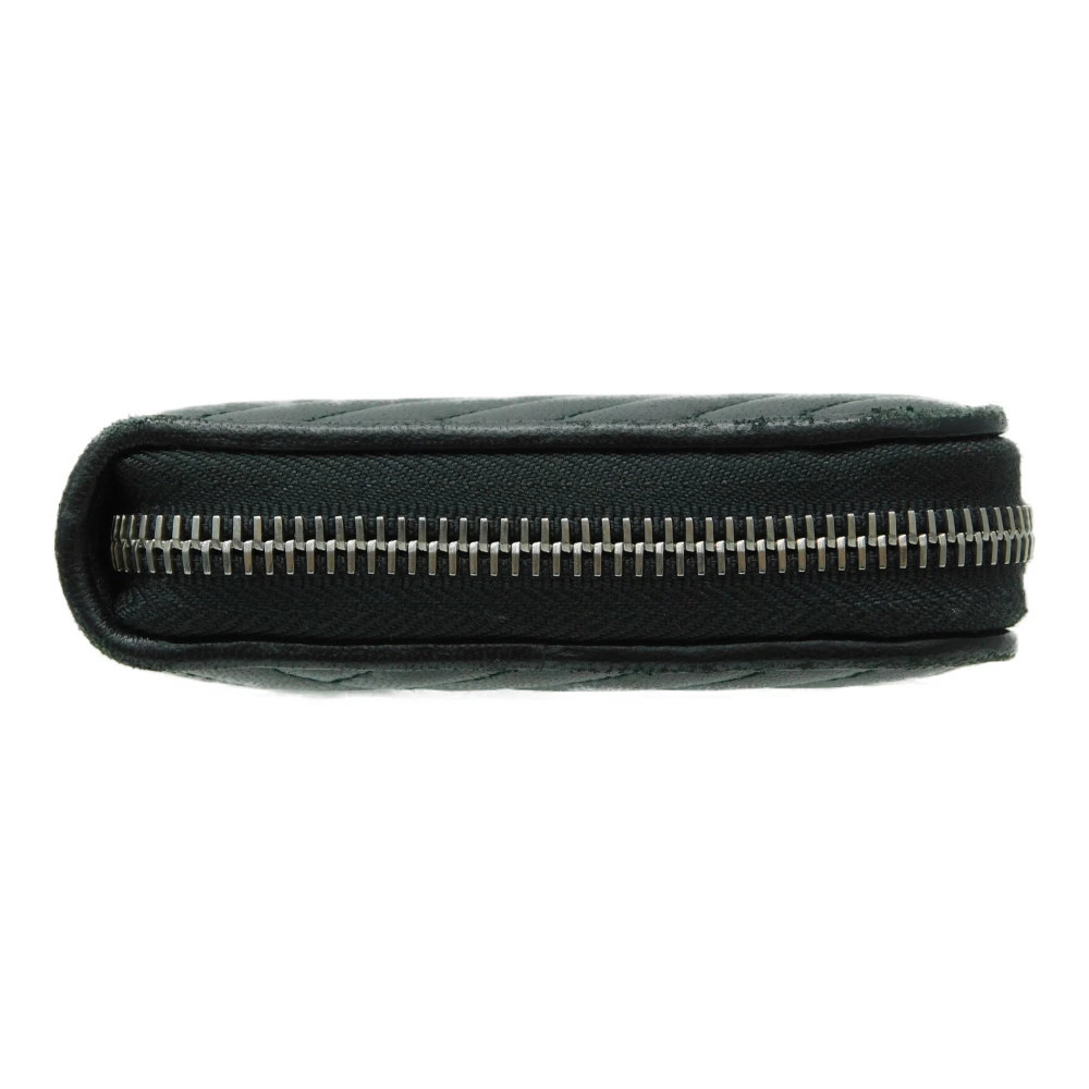 PRADA wallet long Saffiano leather zip around quilted triangle round zip black - Picture 5 of 10